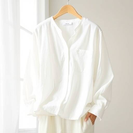 Camisa de linho branca com mangas compridas, ideal para climas quentes e um visual casual elegante.